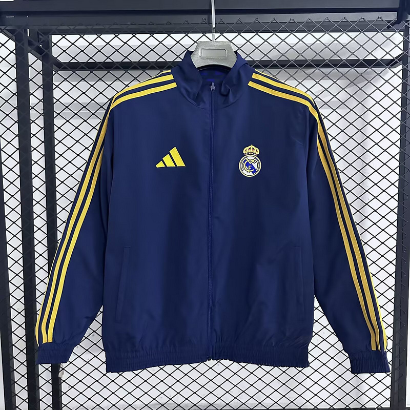Real Madrid Reversible Double-Sides Windbreaker Jacket Blue 2025-26 - sinoshirt