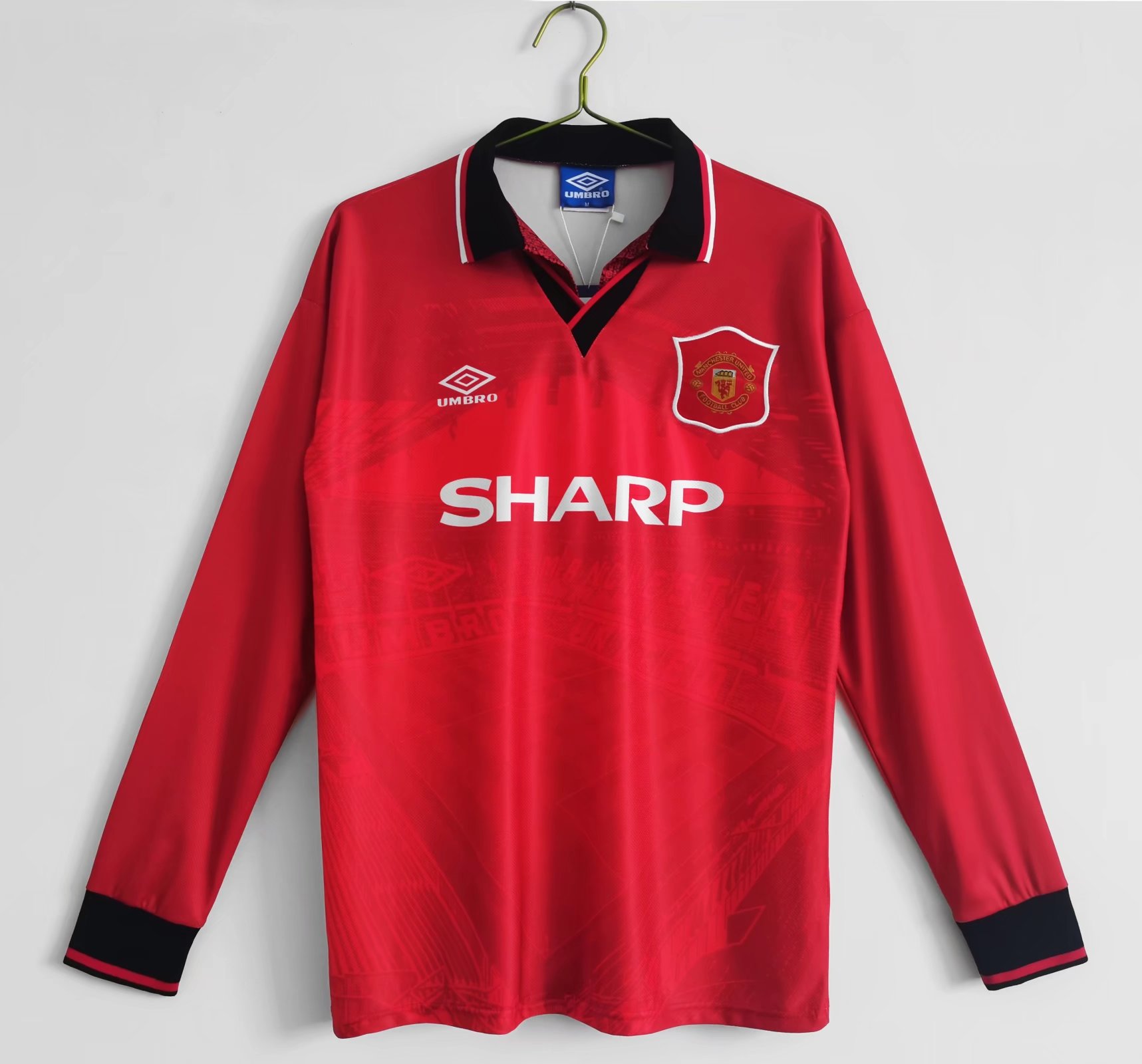Manchester United Retro Home Long Sleeve Football Jersey Shirt 1994/96 - sinoshirt