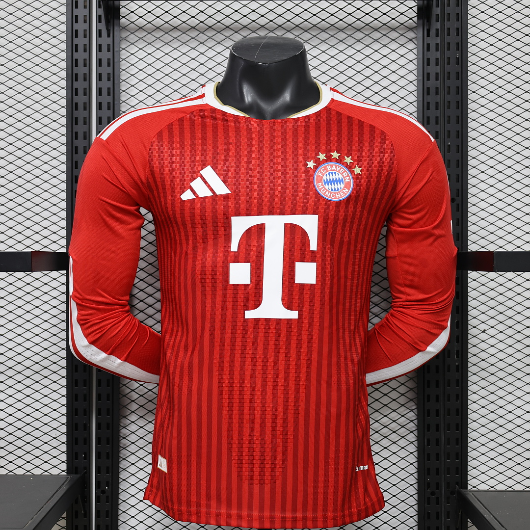Authentic Bayern Munich Football Jersey Home Long Sleeve Shirt 2026/27 - sinoshirt