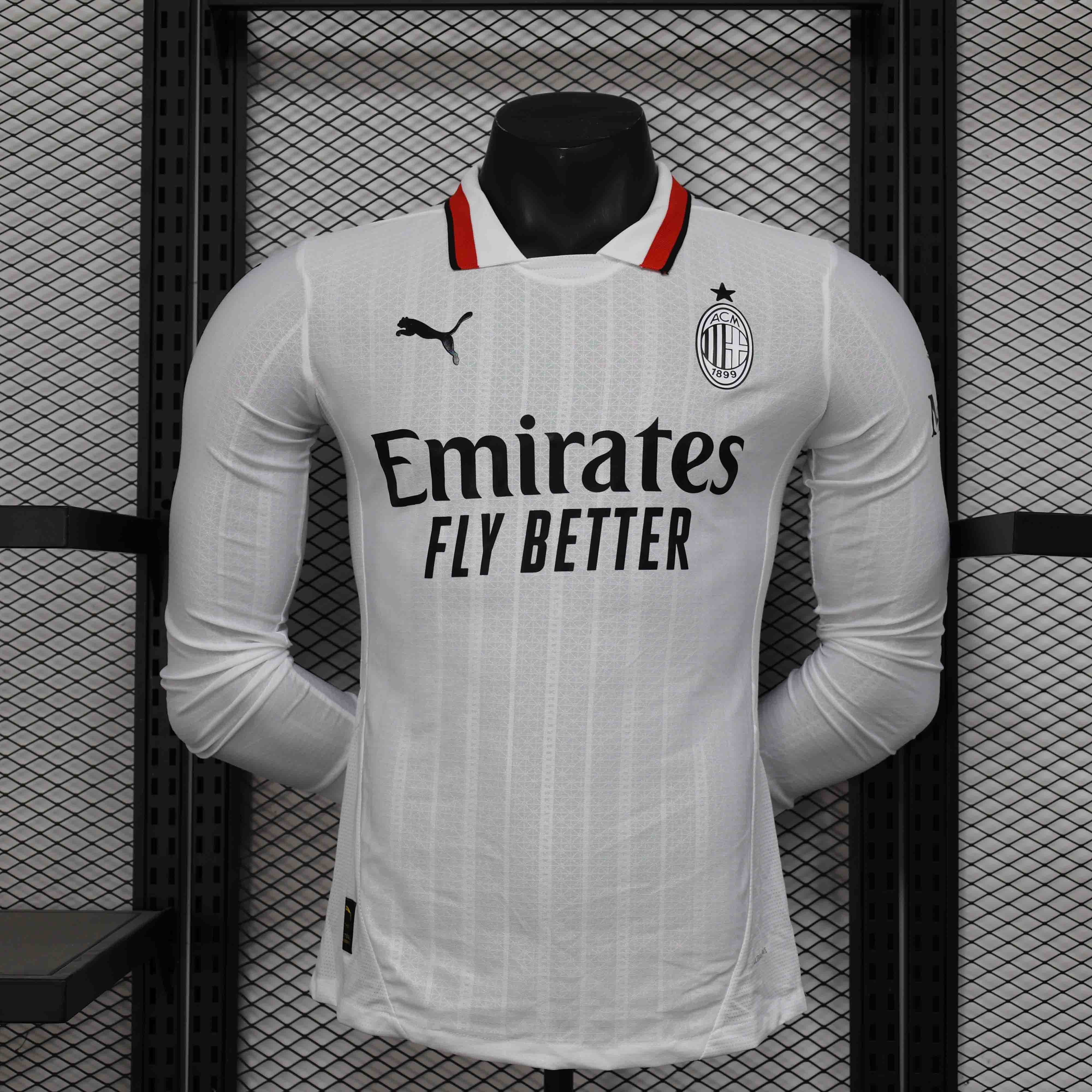 AC Milan Authentic Soccer Jersey Away Long Sleeve Shirt 2024/25 - sinoshirt
