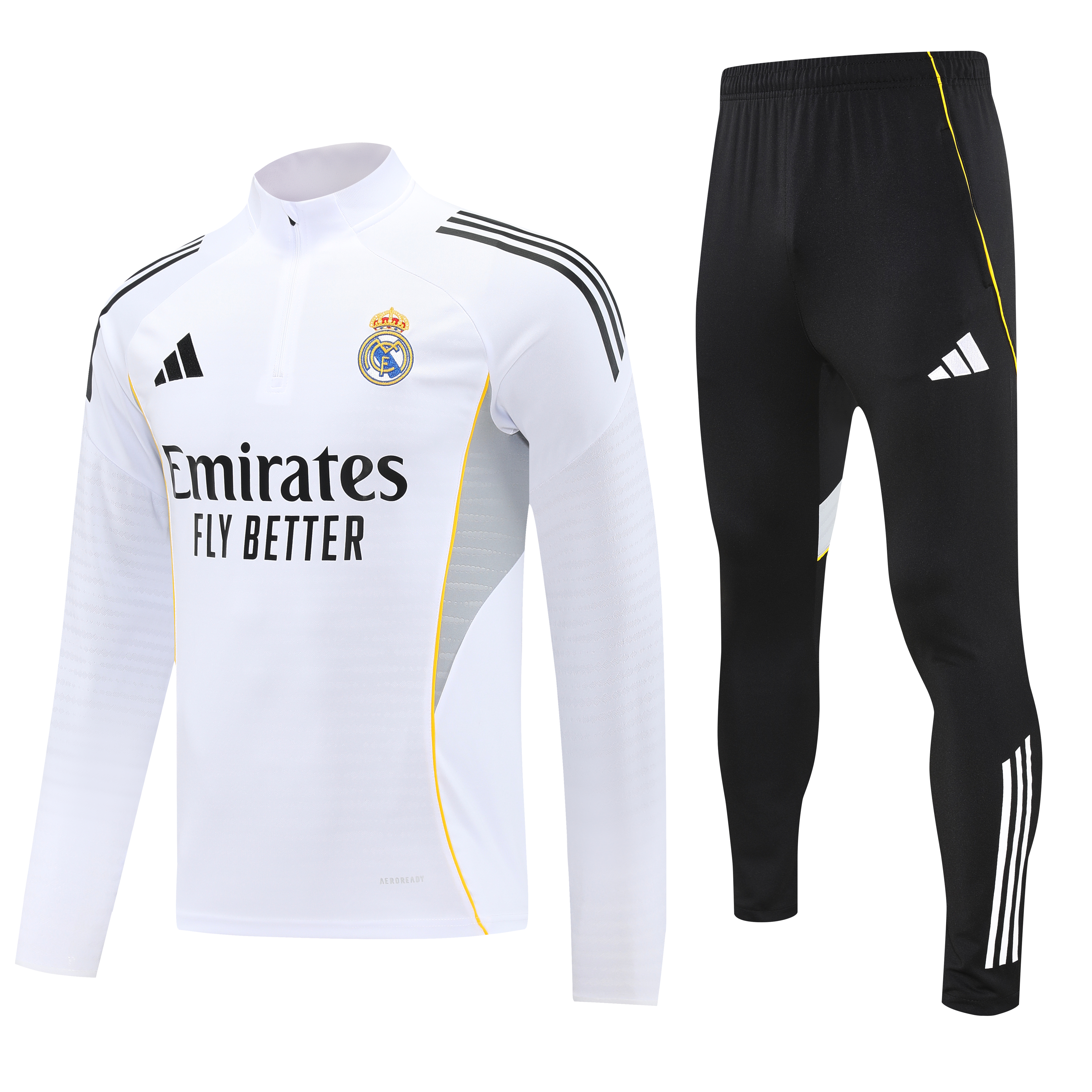 Real Madrid Authentic Training Kit (Sweatshirt+Pants) White 2025/26 - Player Version - sinoshirt