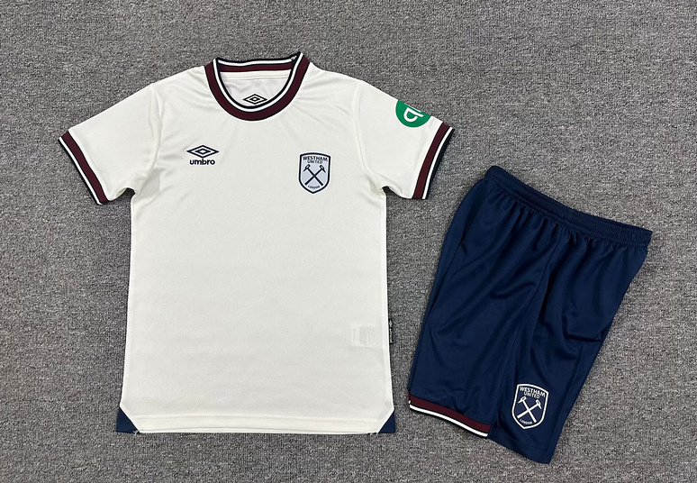 West Ham United Football Jersey Away Kids Kit Jersey+Shorts 2025-26 - sinoshirt