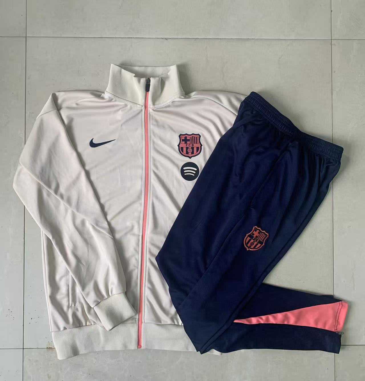 Kids Barcelona Training Kit (Jacket+Pants) Beige 2025/26 - sinoshirt