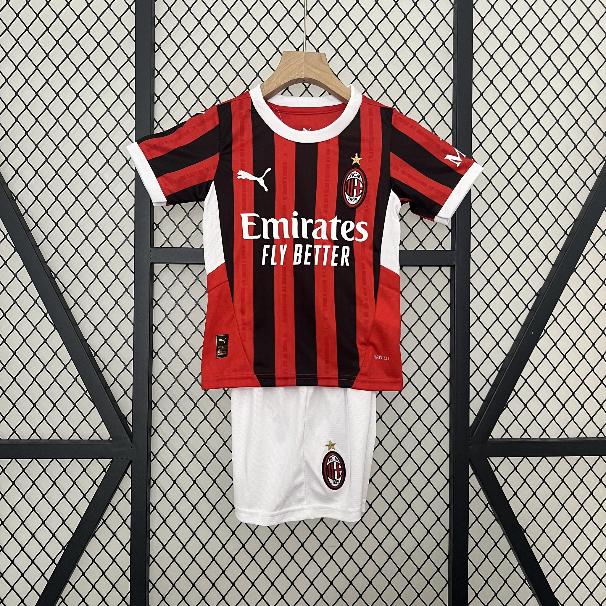 AC Milan Soccer Jersey Home Kids Kit Jersey+Shorts 2024/25 - sinoshirt