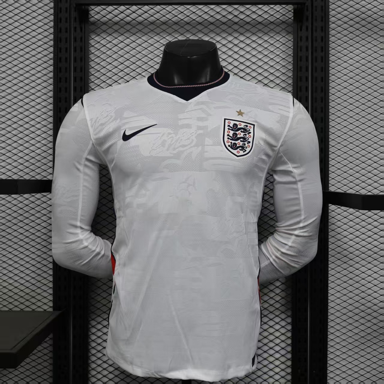 England Authentic Soccer Jersey Home Long Sleeve Shirt World Cup 2026 - sinoshirt
