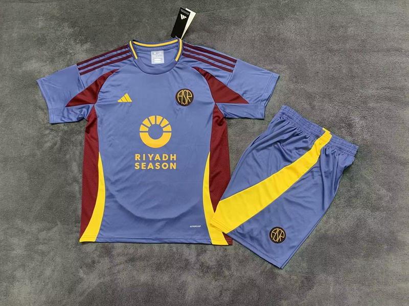 Roma Soccer Jersey Third Away Kids Kit Jersey+Shorts 2024/25 - sinoshirt
