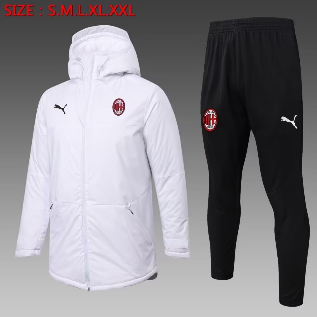 AC Milan Cotton Hoodie Coat With Pants White 2025/26 - sinoshirt