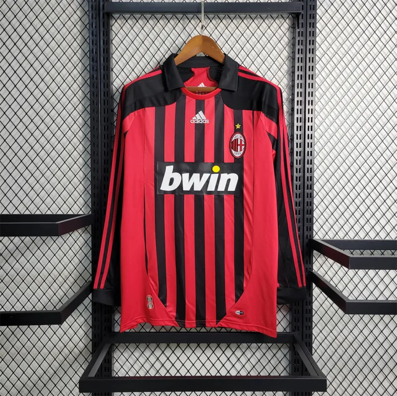 AC Milan Retro Soccer Jersey Home Long Sleeve Custom Shirt 2007/08 - sinoshirt