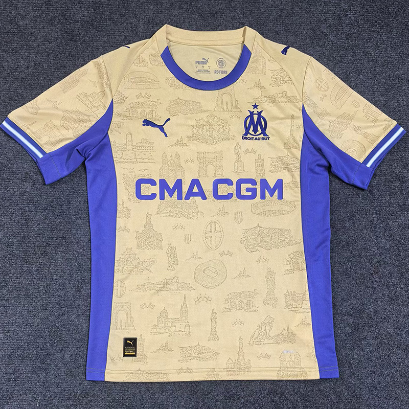 Marseille Soccer Jersey Fourth Away Custom Shirt 2025/26 - sinoshirt