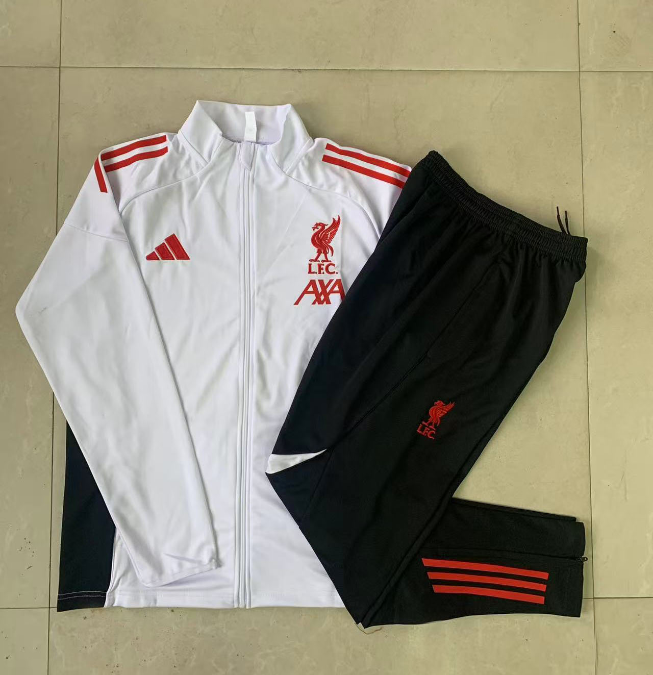 Kids Liverpool Training Kit (Jacket+Pants) White 2025/26 - sinoshirt