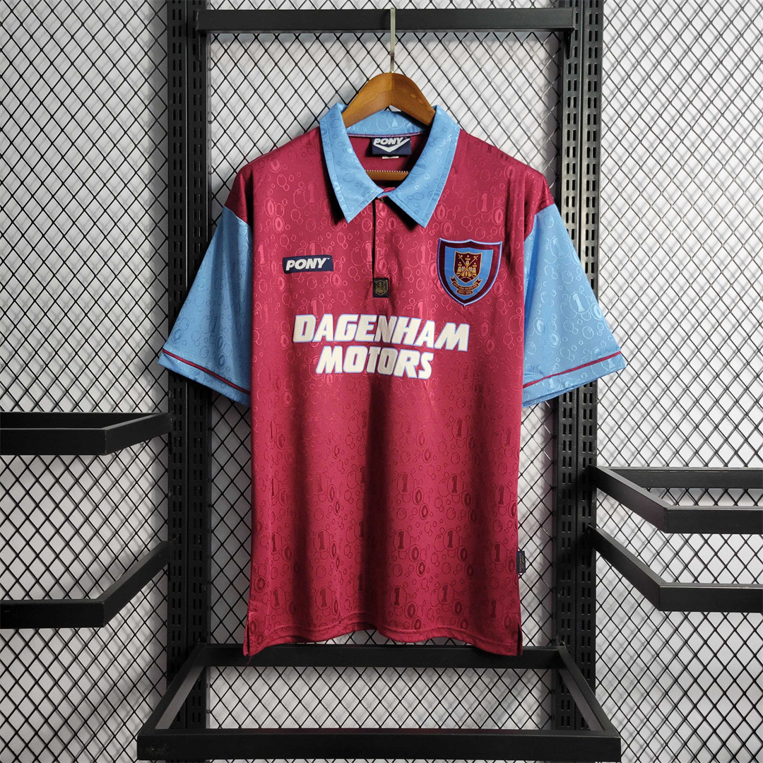 West Ham United Retro Football Jersey Home Custom Shirt 1995/97 - sinoshirt