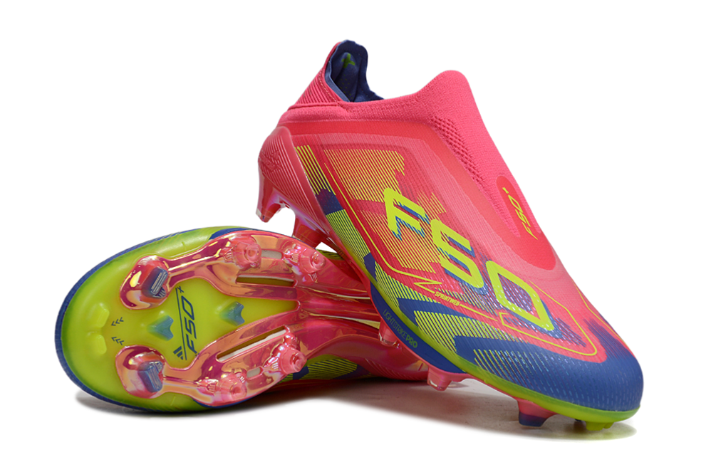 F50 Elite Laceless FG Mystic Victory - Lucid Pink/Lucid Lemon/Blue Fusion - sinoshirt