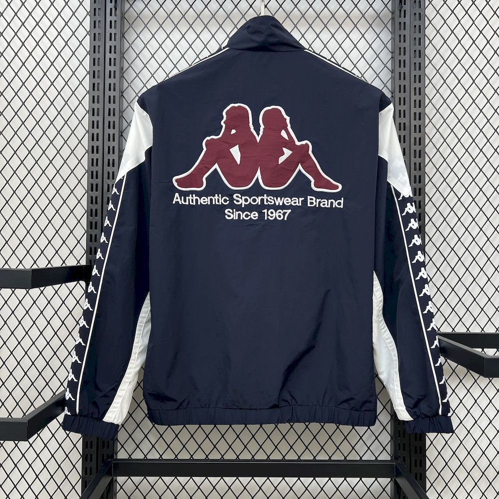 Real Madrid Windbreaker Jacket x Kappa OG Style Navy 2025-26 - sinoshirt