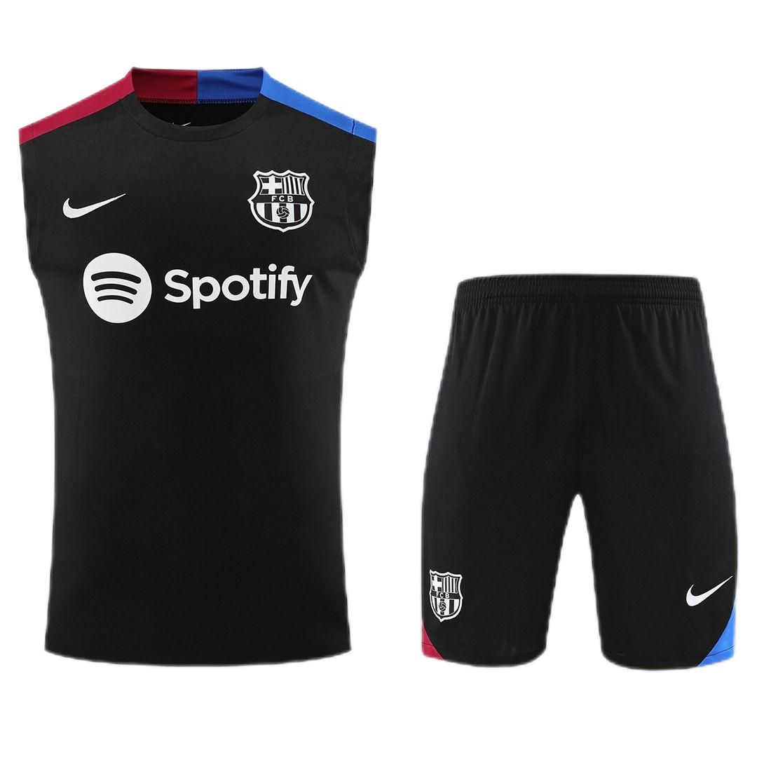 Barcelona Sleeveless Training Kit Black 2024/25 - sinoshirt