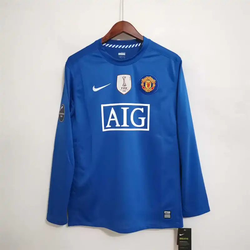 Manchester United Retro Home Long Sleeve Football Jersey Shirt 2008/09 - sinoshirt