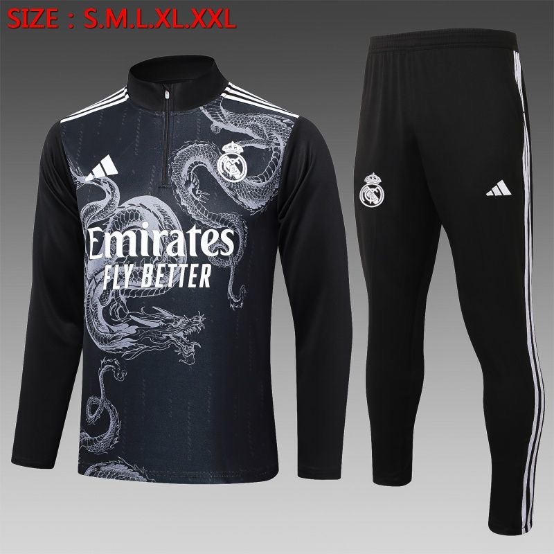 Real Madrid Training Kit (Jacket+Pants) Dragon Black 2024/25 - sinoshirt
