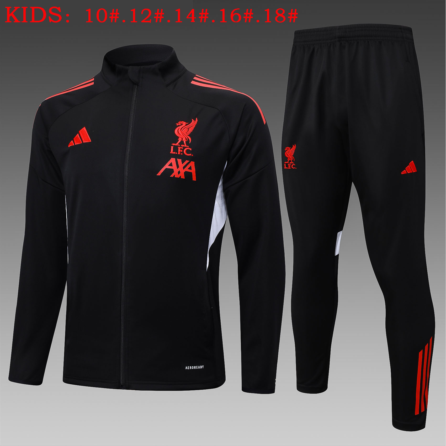 Kids Liverpool Training Kit (Jacket+Pants) Black 2025/26 - sinoshirt
