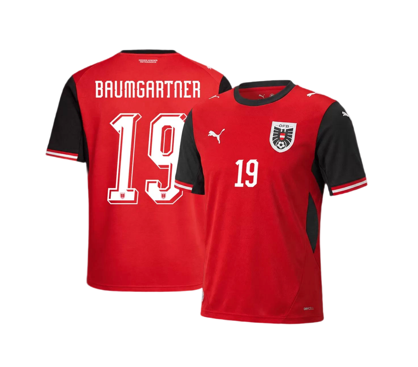 BAUMGARTNER #19 Austria Soccer Jersey Home Custom Shirt World Cup 2026 - sinoshirt