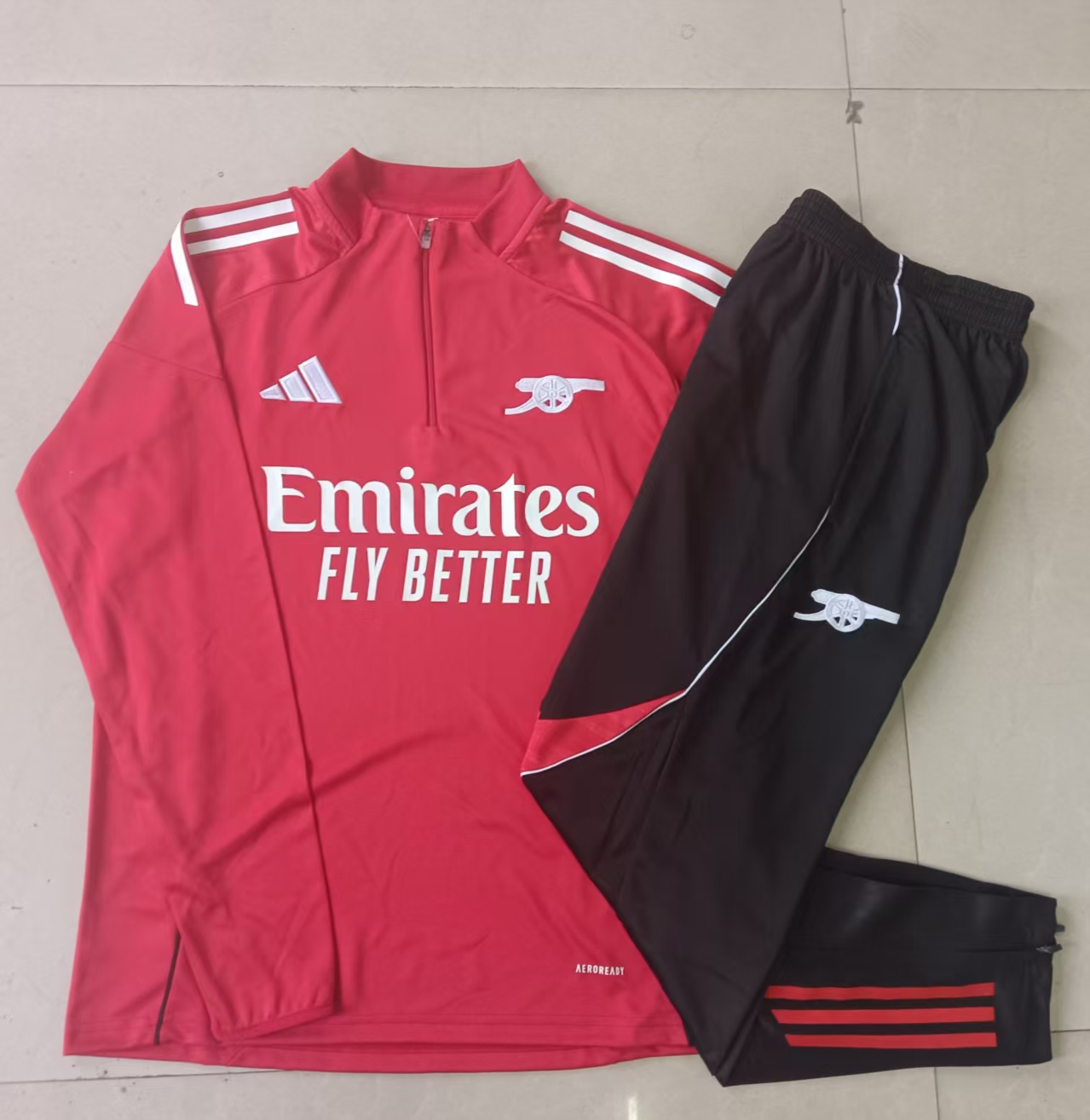 Kids Arsenal Training Kit (Sweatshirt+Pants) Red 2025/26 - sinoshirt