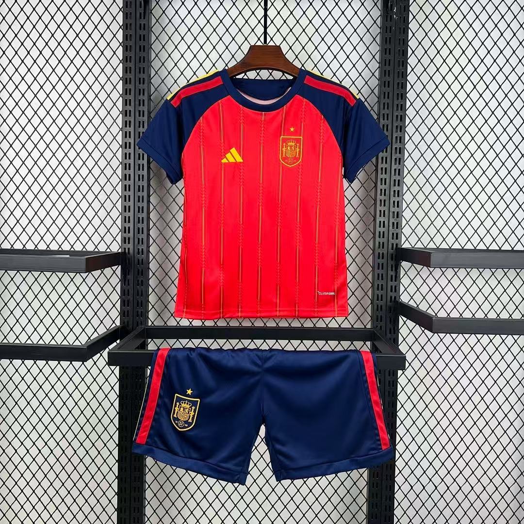 Spain Soccer Jersey Home Kids Kit Jersey+Shorts World Cup 2026 - sinoshirt