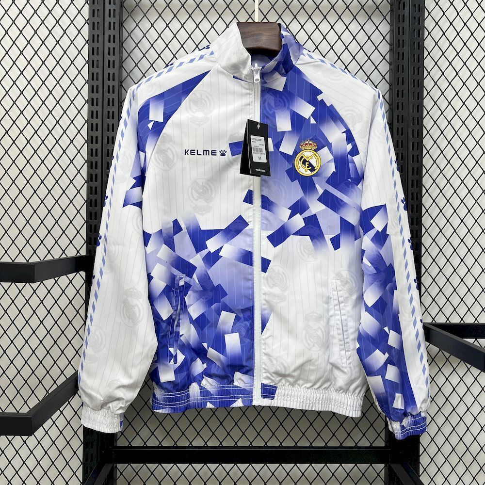 Real Madrid Retro Reversible Double-Sides Windbreaker Jacket 1996-97 - sinoshirt