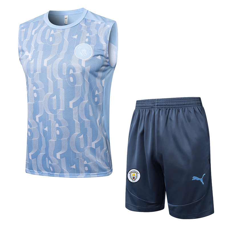 Manchester City Sleeveless Training Jersey Kit Light Blue 2025/26 - sinoshirt