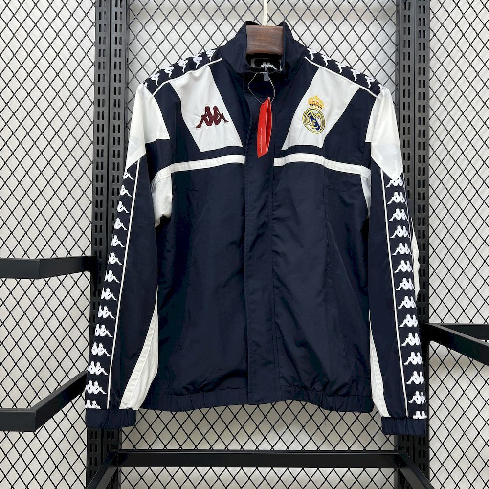 Real Madrid Windbreaker Jacket x Kappa OG Style Navy 2025-26 - sinoshirt