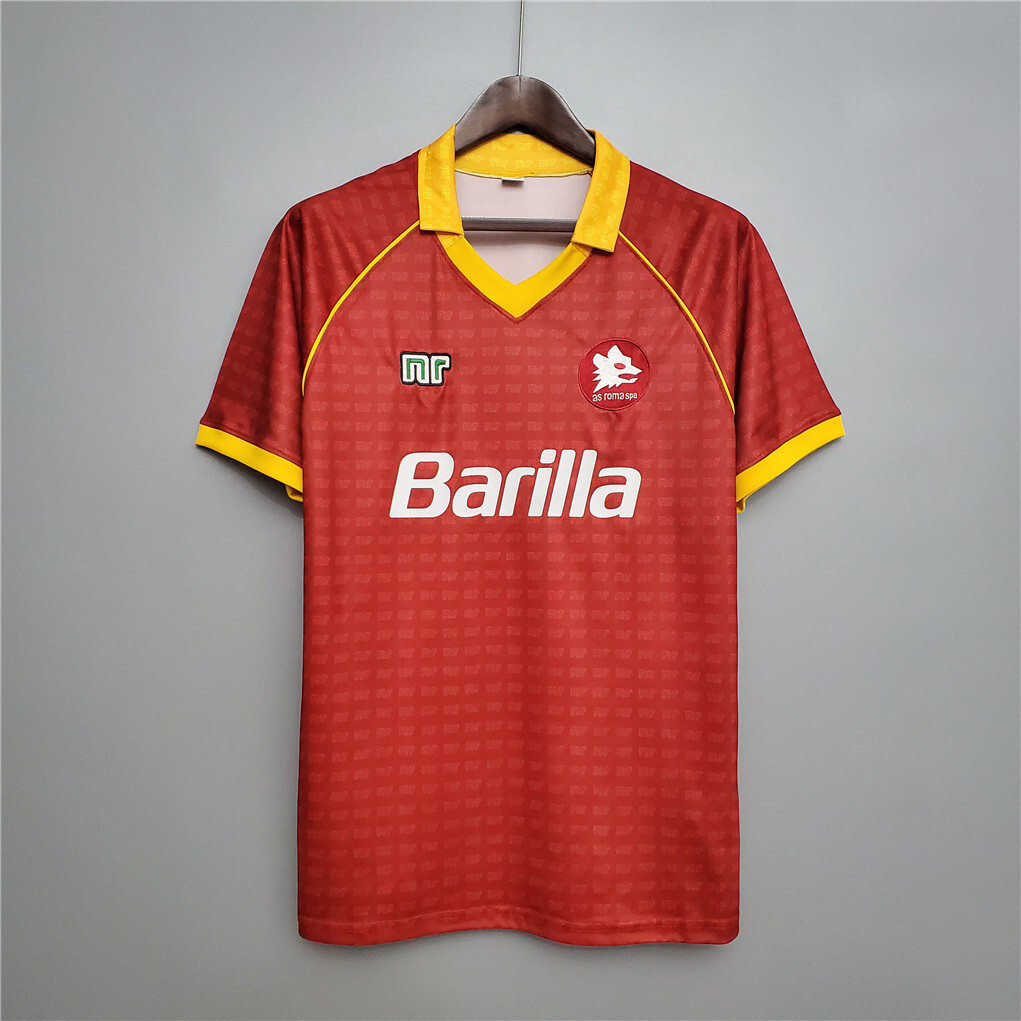 Roma Retro Soccer Jersey Home Custom Shirt 1990/91 - sinoshirt