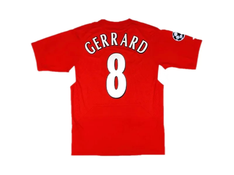 Gerrard #8 Liverpool Retro Football Jersey Home UCL Final Shirt 2004/05 - sinoshirt