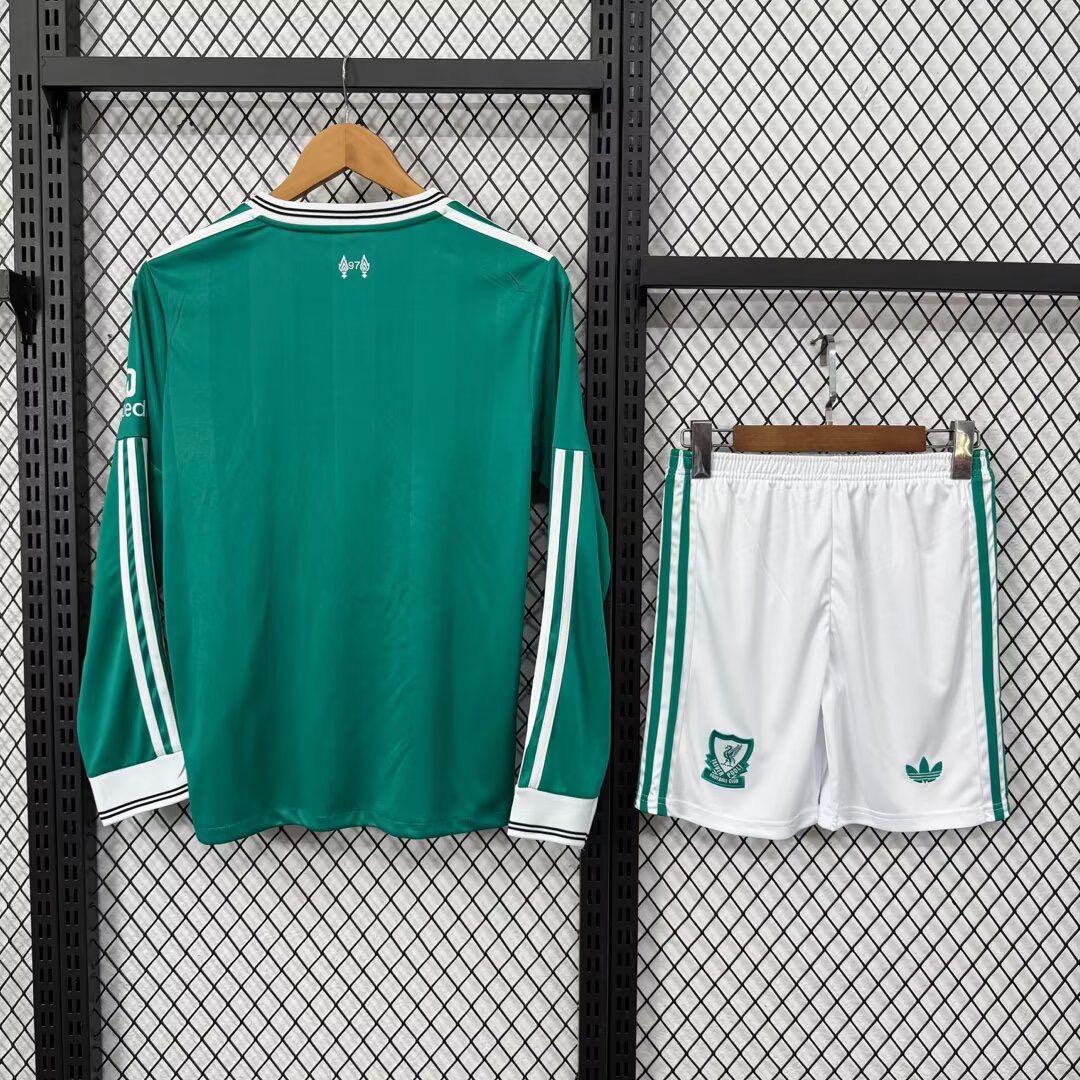 Liverpool Football Jersey Third Away Kids Long Sleeve Kit Jersey+Shorts 2025/26 - sinoshirt