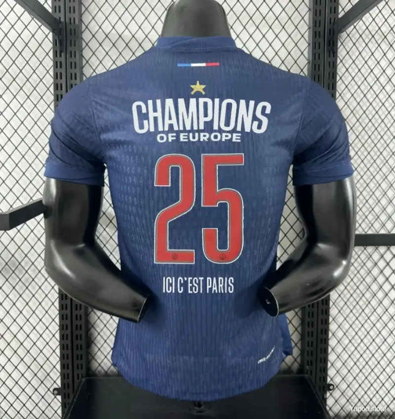 Authentic Soccer Jersey PSG Home x Champions of Europe 2025 Shirt - Player Version (With Star) - sinoshirt