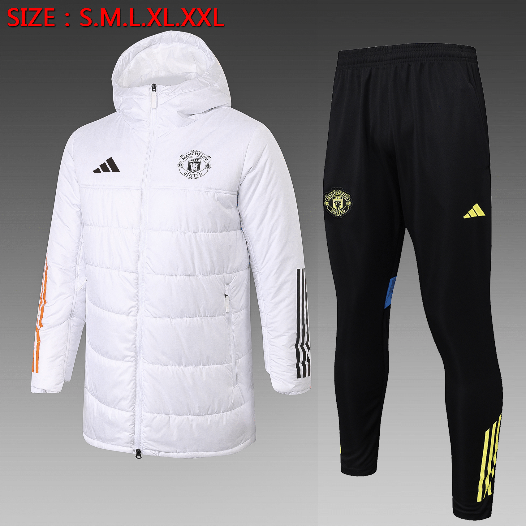 Manchester United Cotton Hoodie Coat With Pants White 2025/26 - sinoshirt