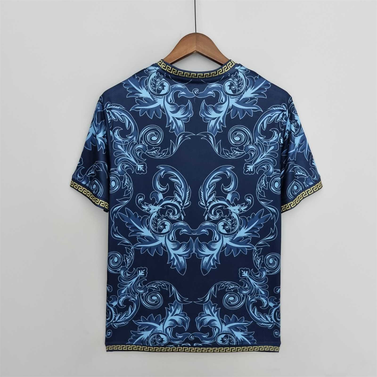 Italy Soccer Jersey x Versace Blue Special Edition Custom Shirt 2022 - sinoshirt