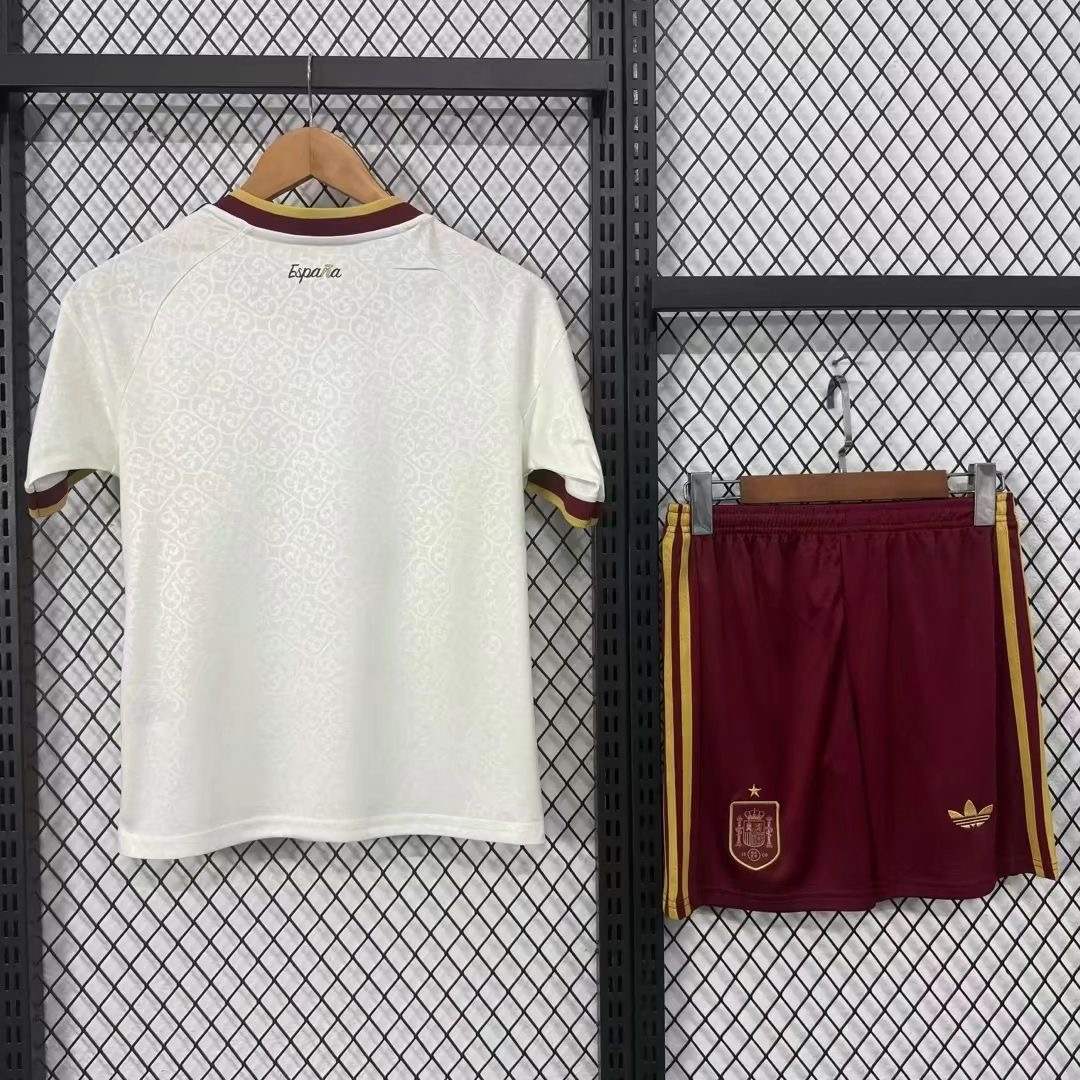 Spain Soccer Jersey Away Kids Kit Jersey+Shorts World Cup 2026 - sinoshirt