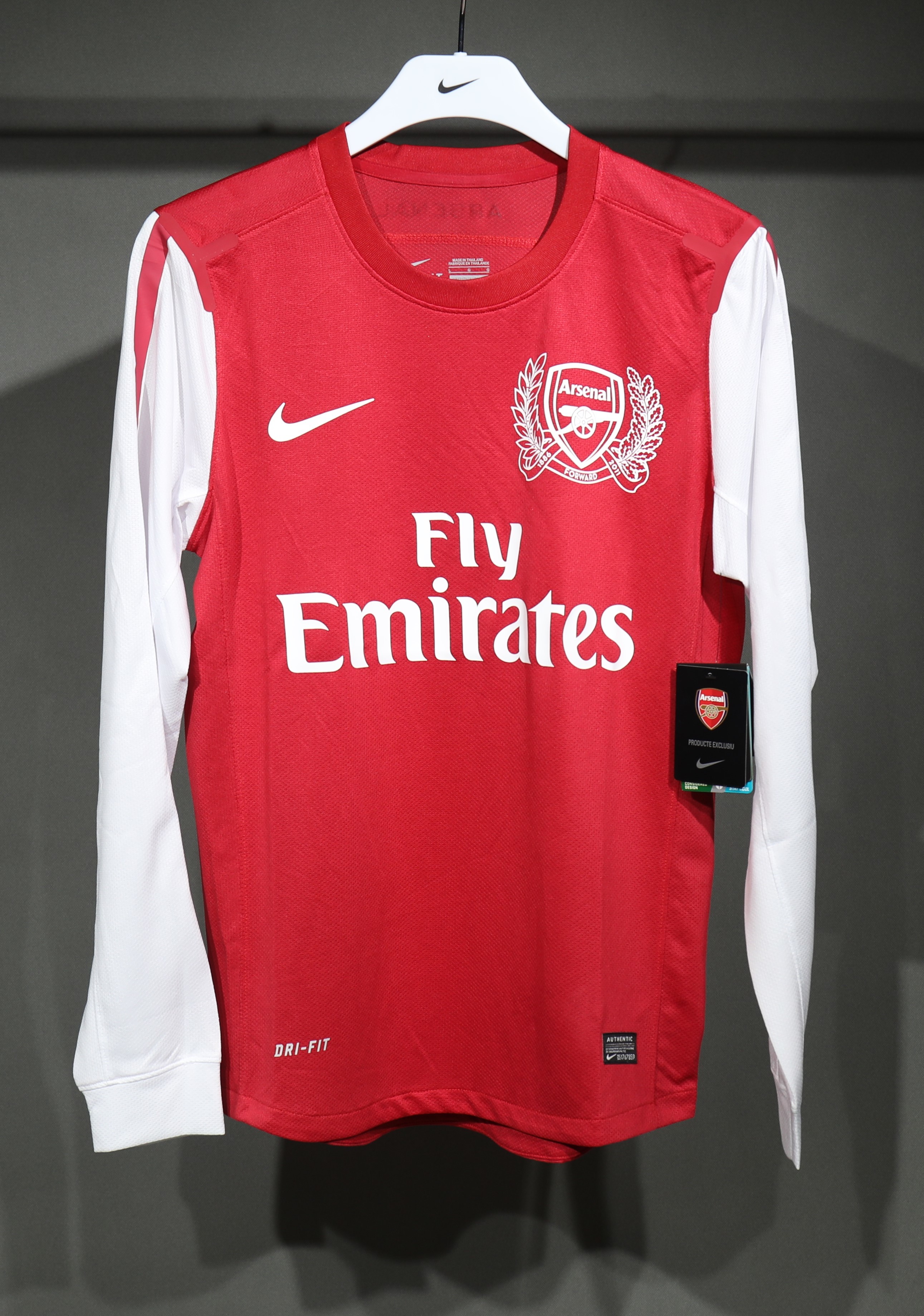 Arsenal Authentic Soccer Retro Jersey Home Long Sleeve Shirt 2011-12 - sinoshirt