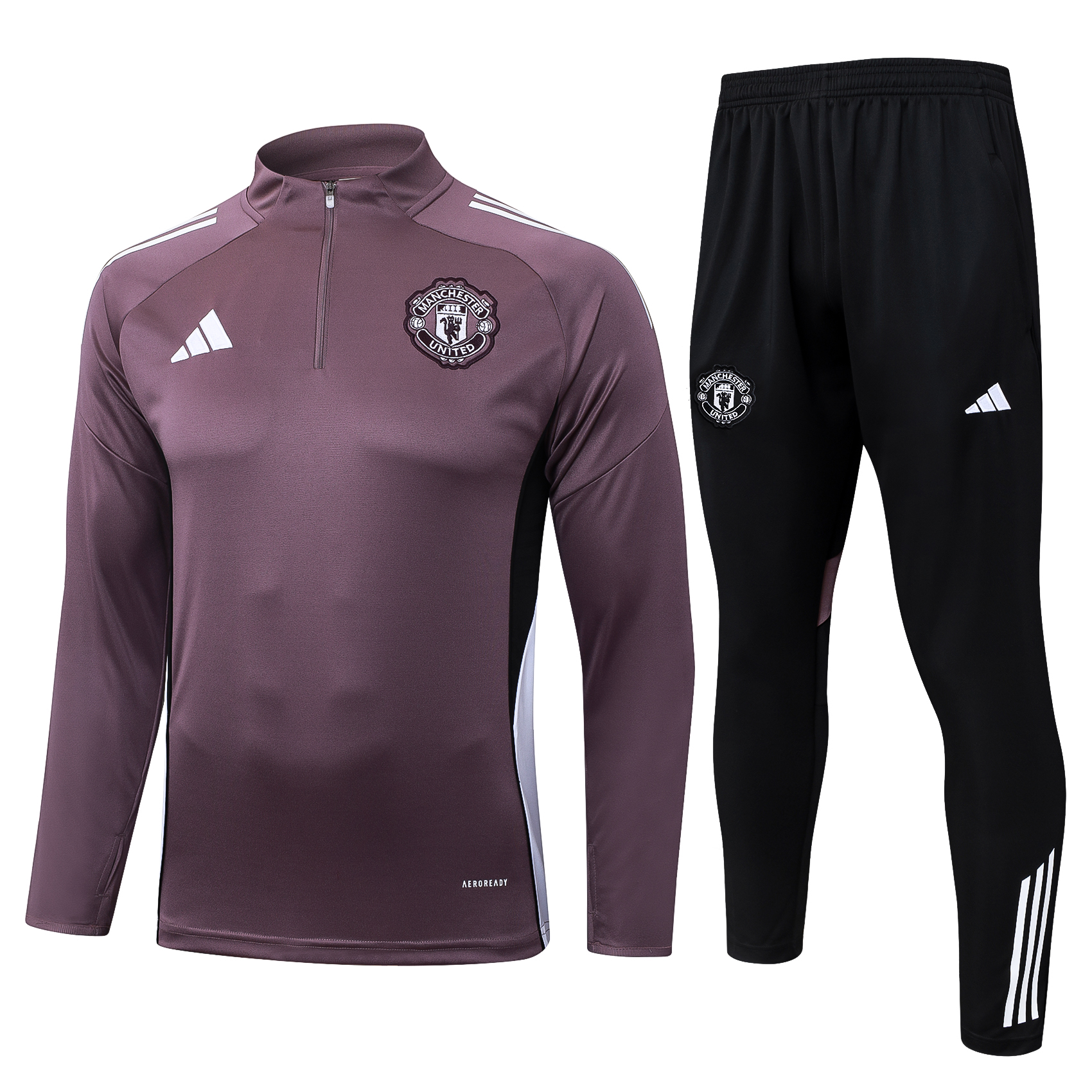 Manchester United Training Kit (Sweatshirt+Pants) Grayish Purple 2025/26 - sinoshirt