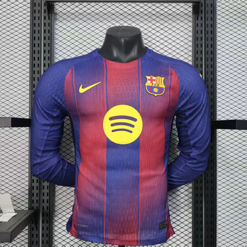 Authentic Soccer Jersey Barcelona Home Long Sleeve Shirt 2025/26 - sinoshirt
