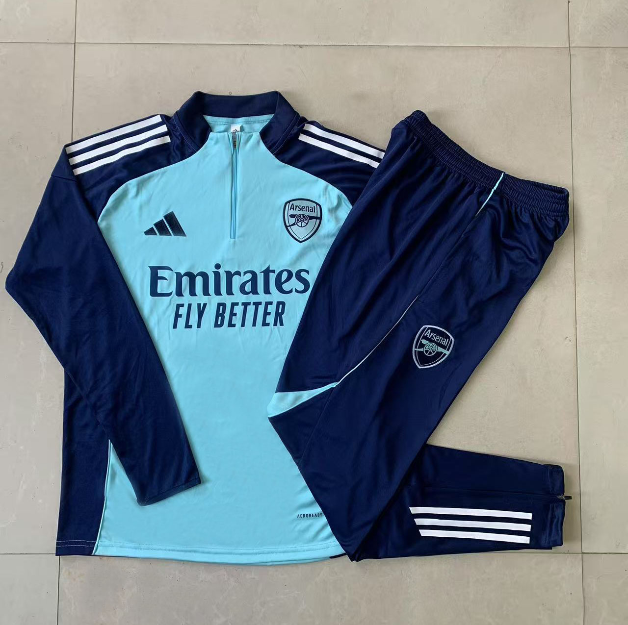 Kids Arsenal Training Kit (Sweatshirt+Pants) Light Green 2025/26 - sinoshirt