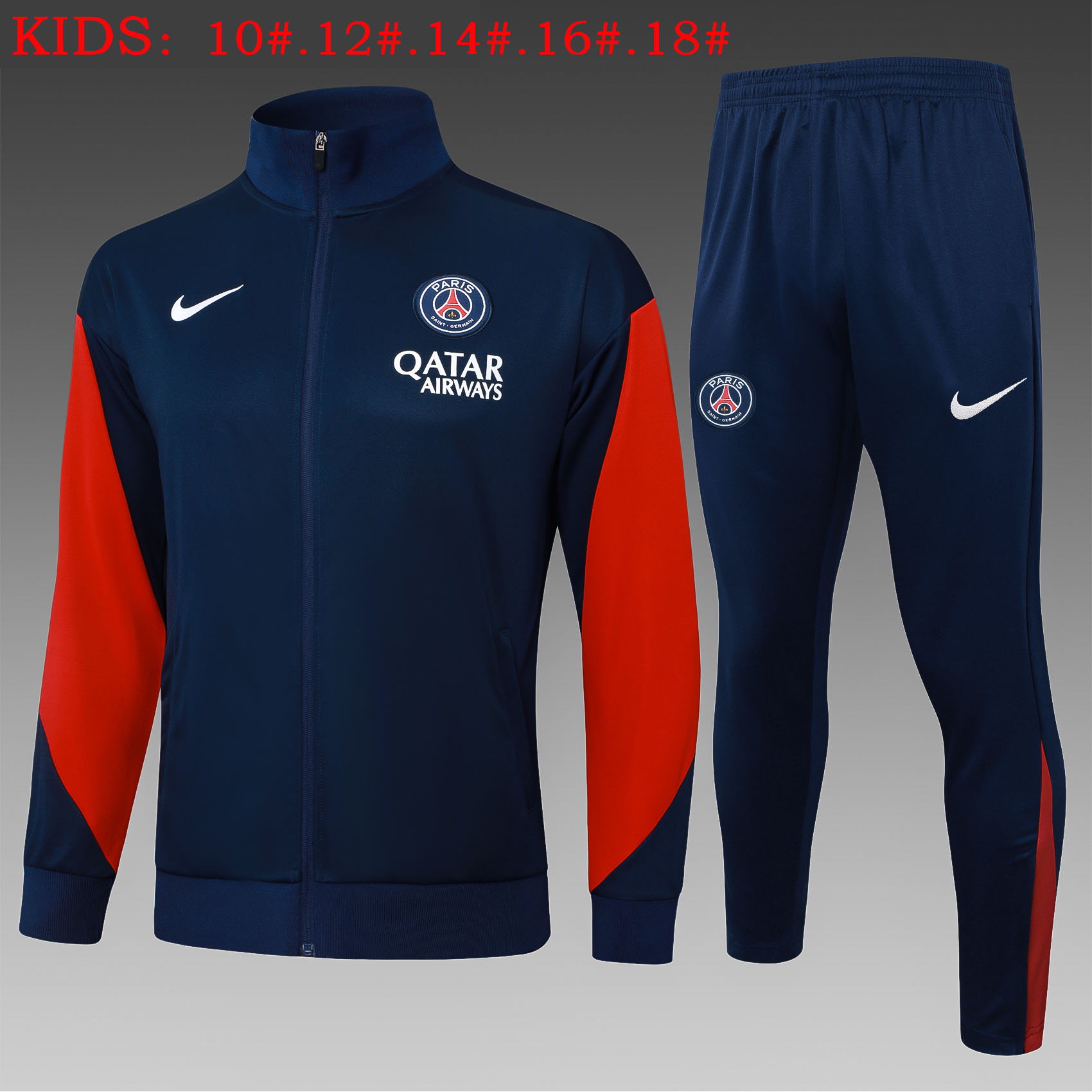 Kids PSG Training Kit (Jacket+Pants) Royalblue 2025/26 - sinoshirt